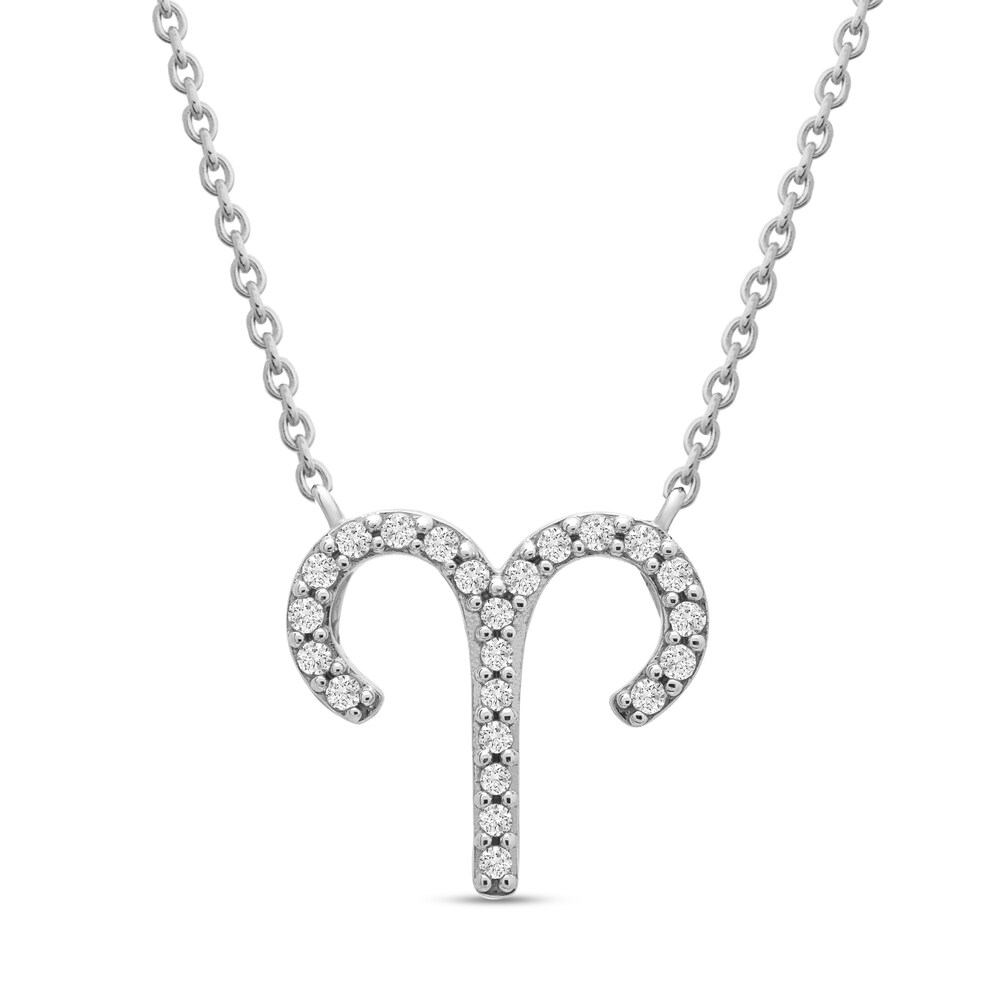 Diamond Aries Necklace 1/10 ct tw 10K White Gold KuHGmqvN