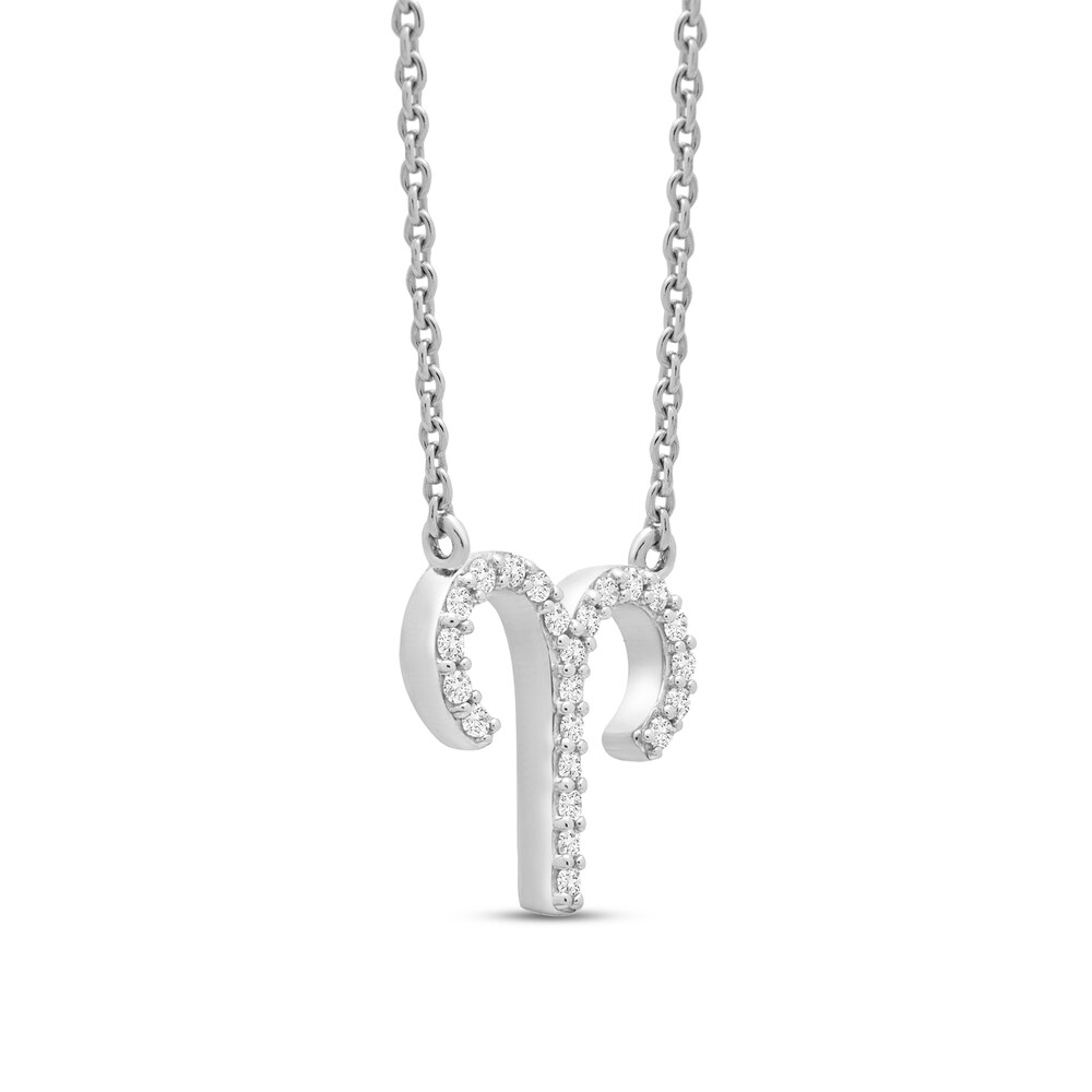 Diamond Aries Necklace 1/10 ct tw 10K White Gold KuHGmqvN