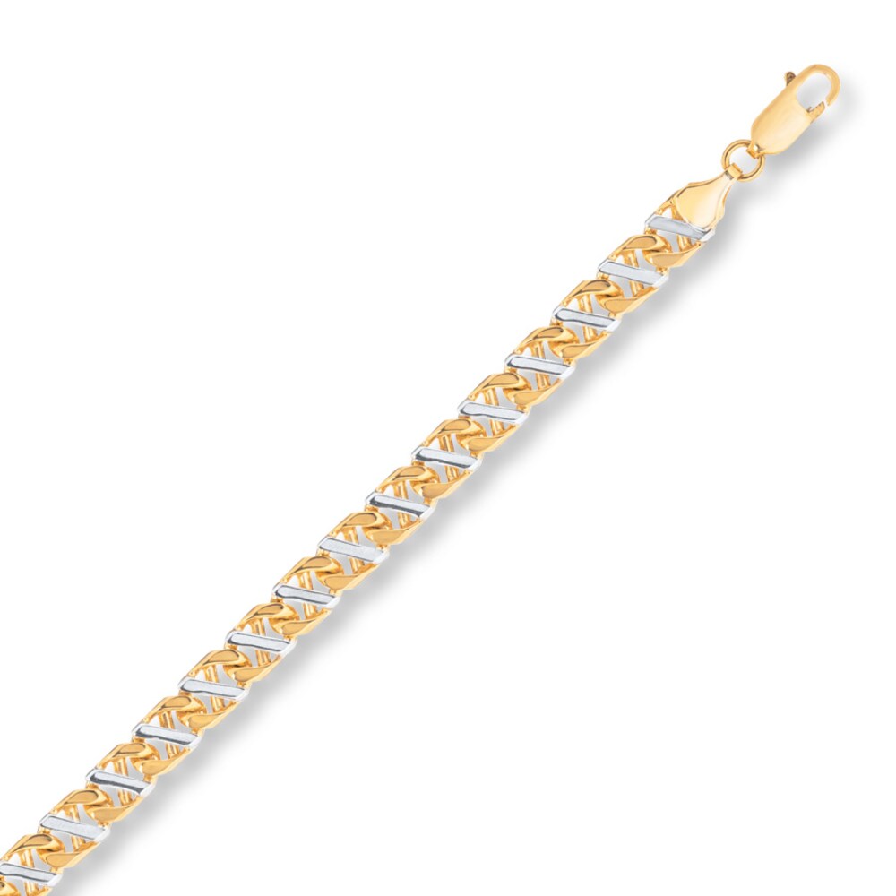 Mariner Link Necklace 10K Two-Tone Gold 22\" Length Kz91IDAP