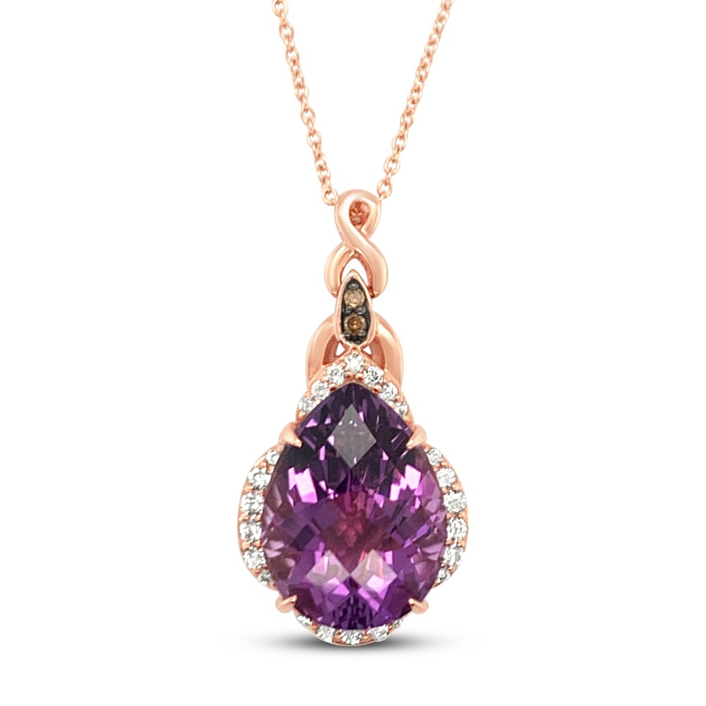 Le Vian Natural Amethyst Necklace 1/3 ct tw Diamonds 14K Strawberry Gold L0M4Ab8v