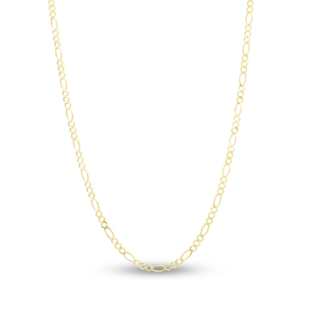 Figaro Chain Necklace 14K Yellow Gold 24" L1ym1YnK