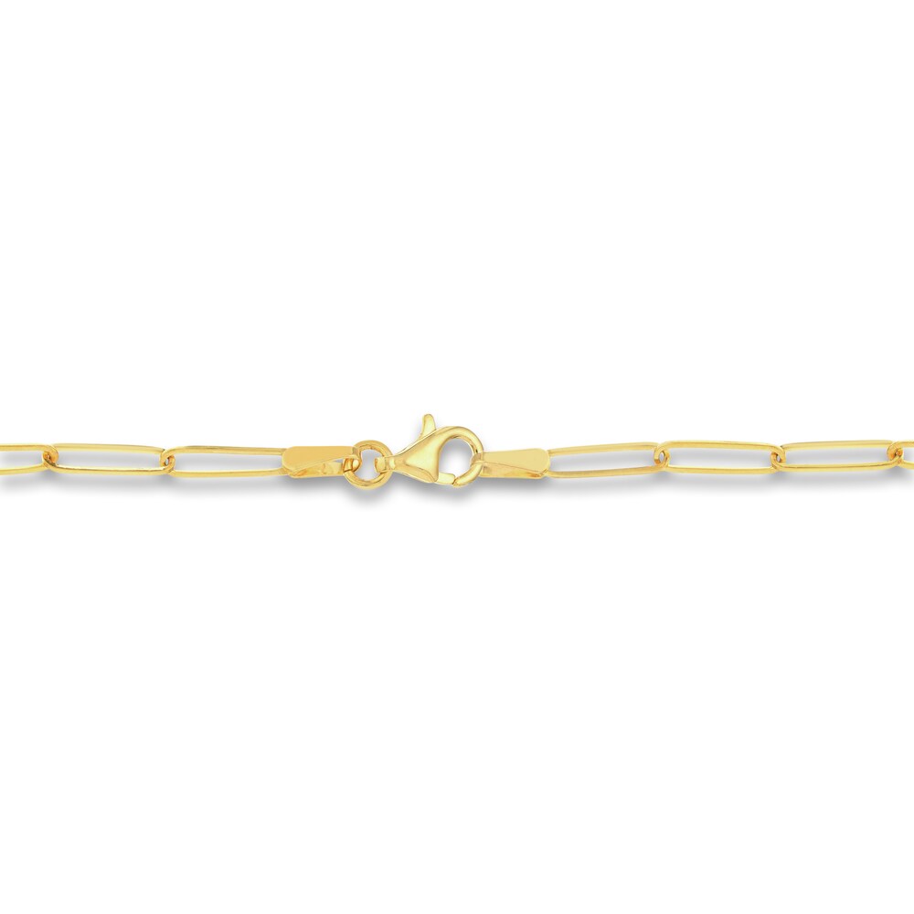Love Enamel Paperclip Chain Necklace 14K Yellow Gold 18\" LCh1sx1D