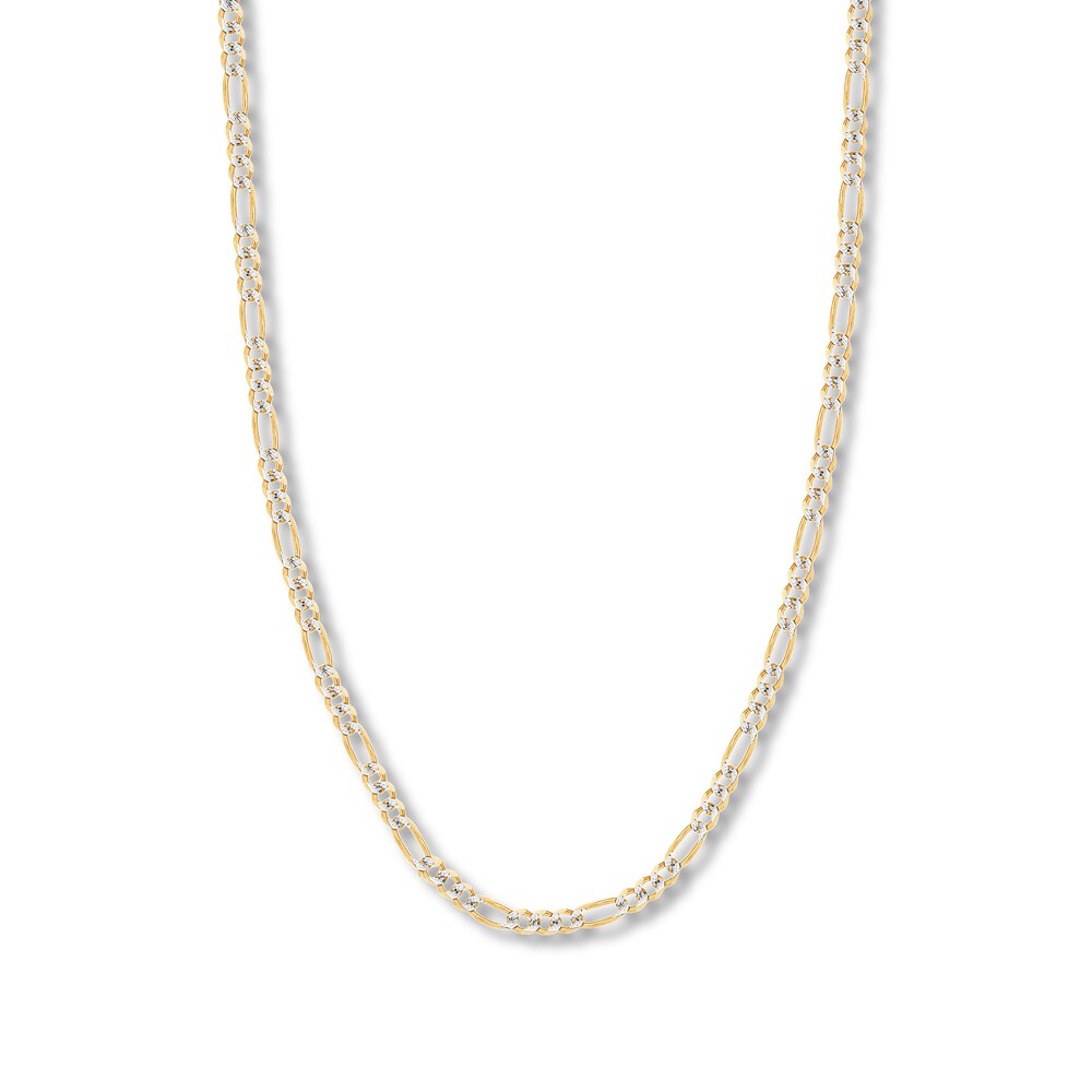 24" Figaro Chain Necklace 14K Two-Tone Gold Appx. 4.75mm LOGxihSH