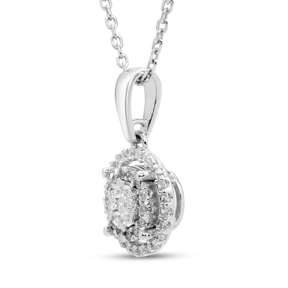 Diamond Necklace 1/4 ct tw Round 10K White Gold LWKvva1k