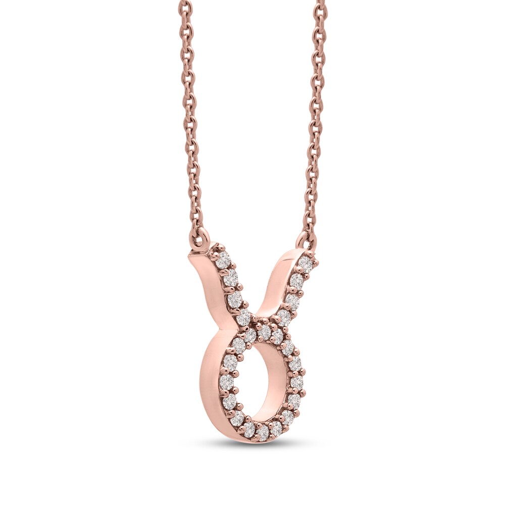 Diamond Taurus Necklace 1/10 ct tw 10K Rose Gold Lq2iF9vn