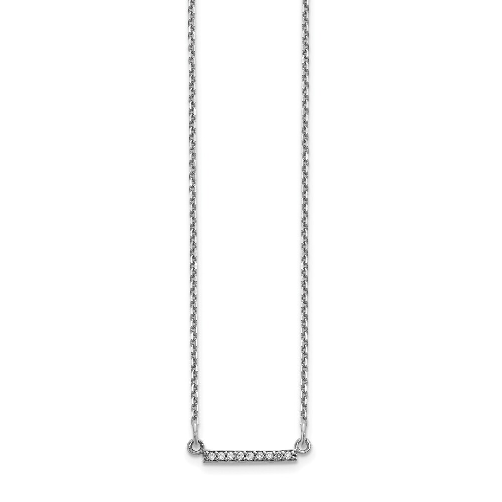 Diamond Bar Necklace 1/20 ct tw Round 14K White Gold 18\" M4udGOCe