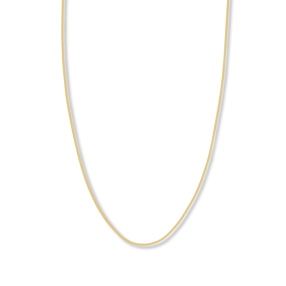 Adjustable 22\" Snake Chain 14K Yellow Gold Appx. 1.4mm MOPBqA8r