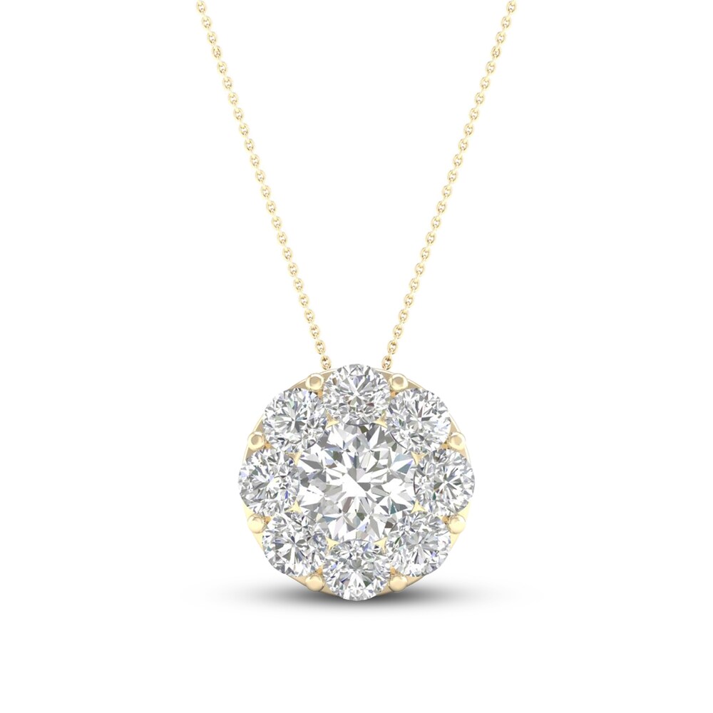 Diamond Necklace 1 ct tw Round 14K Yellow Gold MYJDsw3f