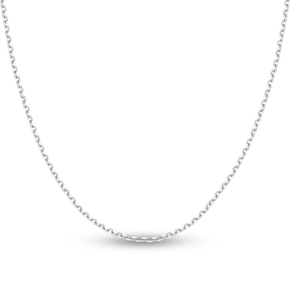Diamond-Cut Cable Chain Necklace 14K White Gold 20" MZ9vJo1e