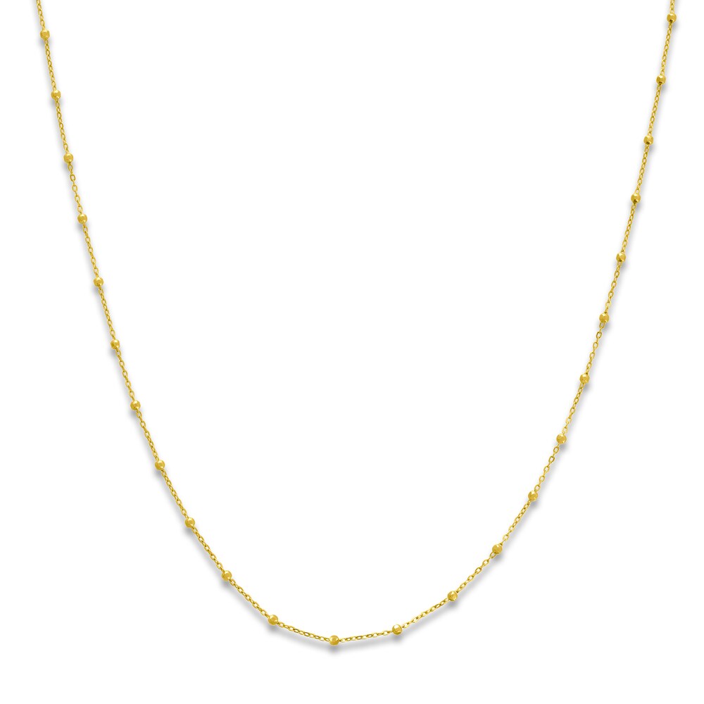 Beaded Chain Necklace 14K Yellow Gold McYIl6Nk