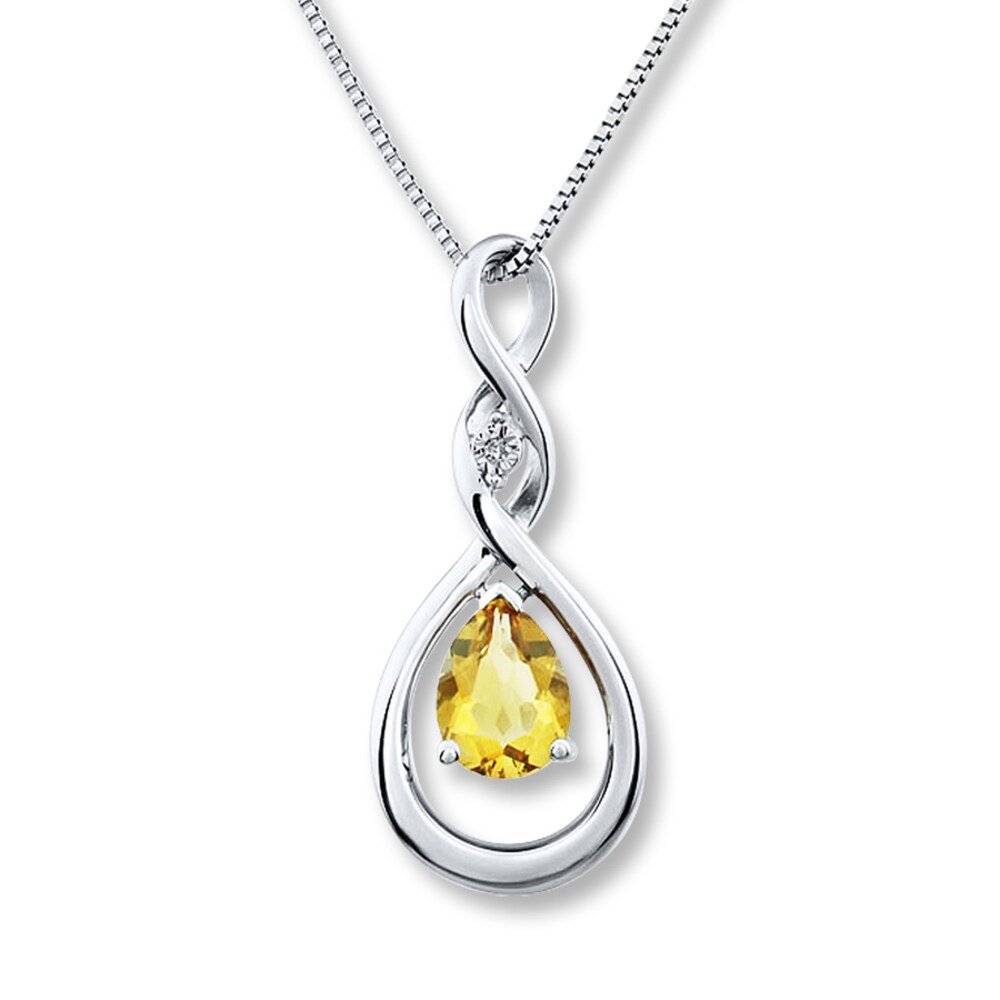 Citrine Necklace Diamond Accent Sterling Silver Mfgzq1Tl