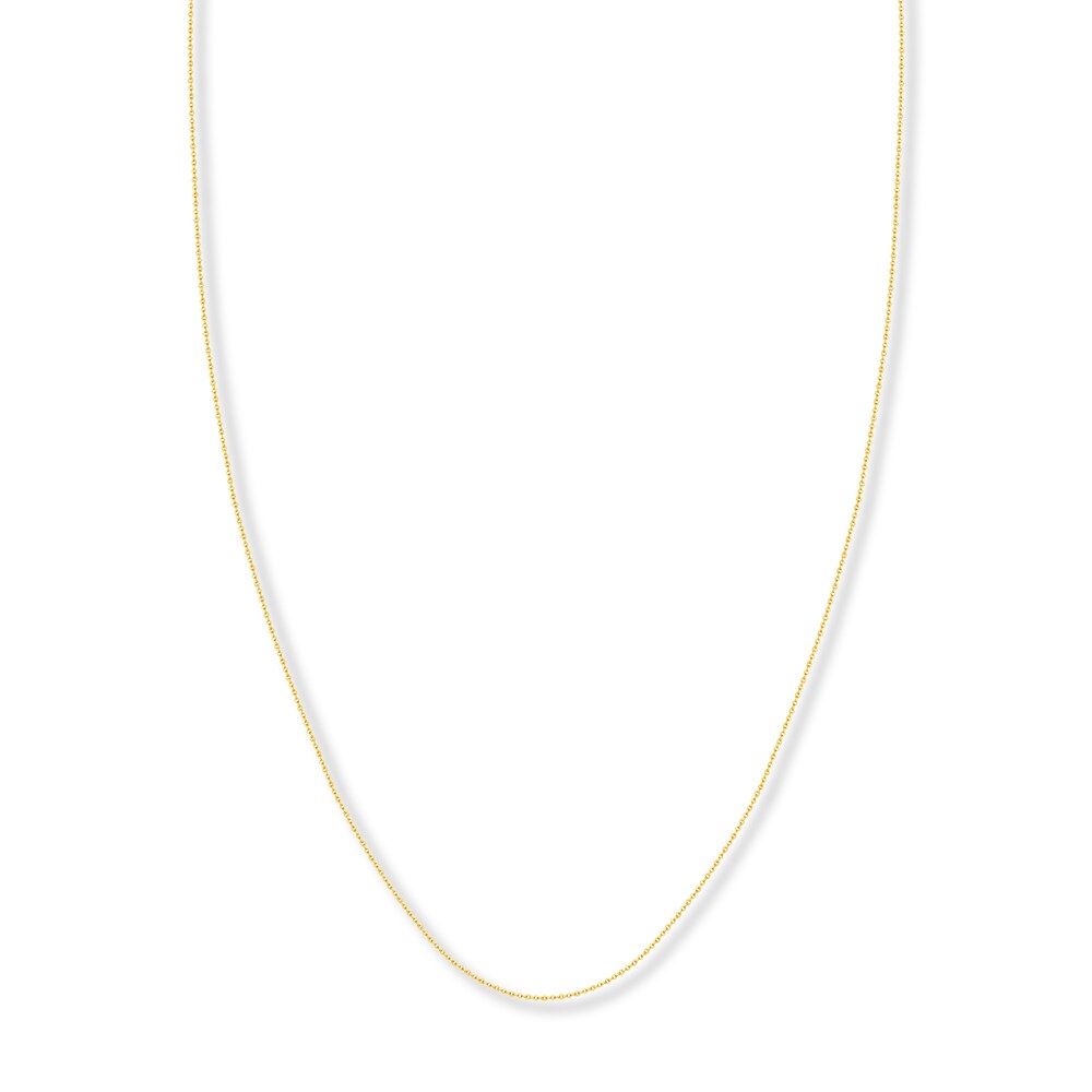 Adjustable 22" Cable Chain 14K Yellow Gold Appx. .9mm MpMHAFEc