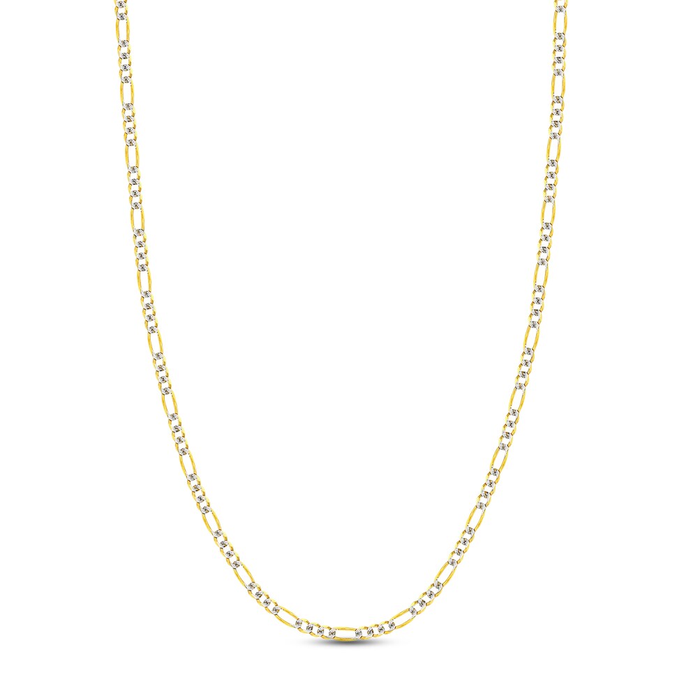 Figaro Chain Necklace 14K Two-Tone Gold 18" Mvfe6c5E