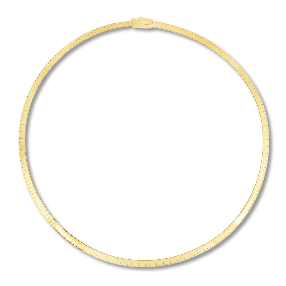 Omega Chain Necklace 14K Yellow Gold 16" N1EIMoZH