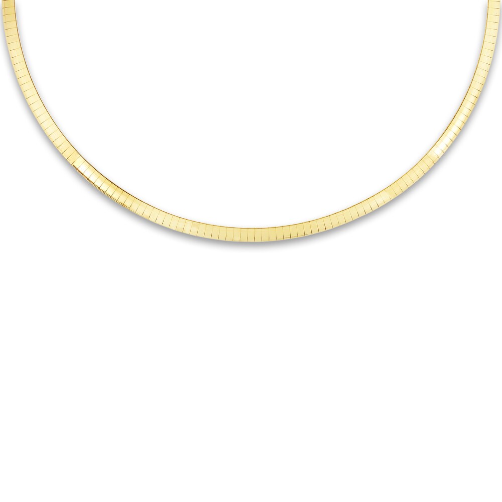 Omega Chain Necklace 14K Yellow Gold 16\" N1EIMoZH