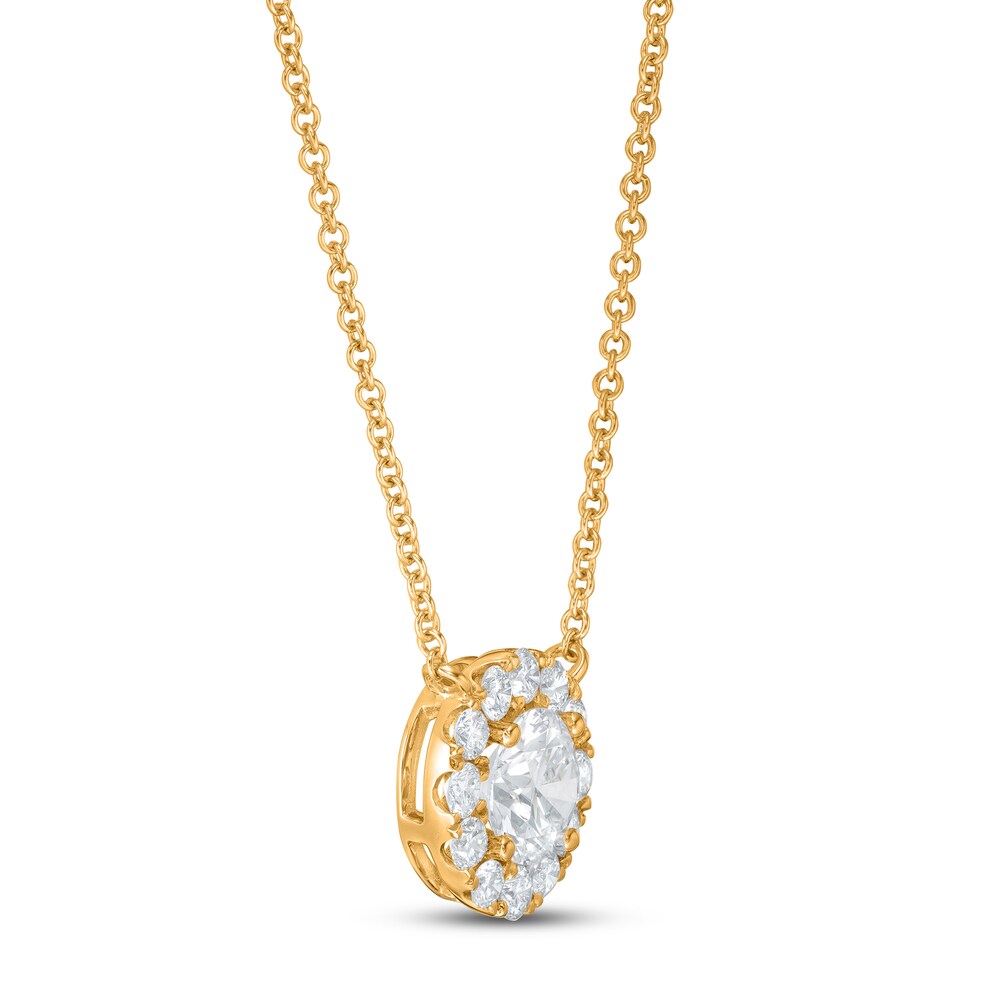 Lab-Created Diamond Necklace 1-1/8 ct tw Round 14K Yellow Gold N1VFys96