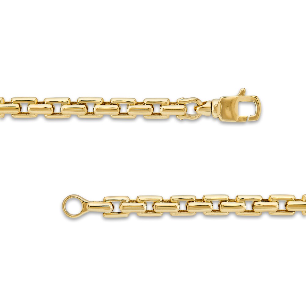 Italia D\'Oro Men\'s Square Link Chain Necklace 14K Yellow Gold 22\" N3jz1qLi