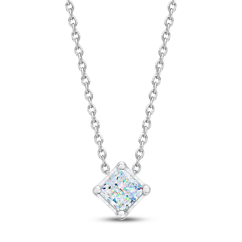 THE LEO First Light Diamond Solitaire Necklace 1/4 ct tw Princess 14K White Gold (I1/I) N698mRox [N698mRox]
