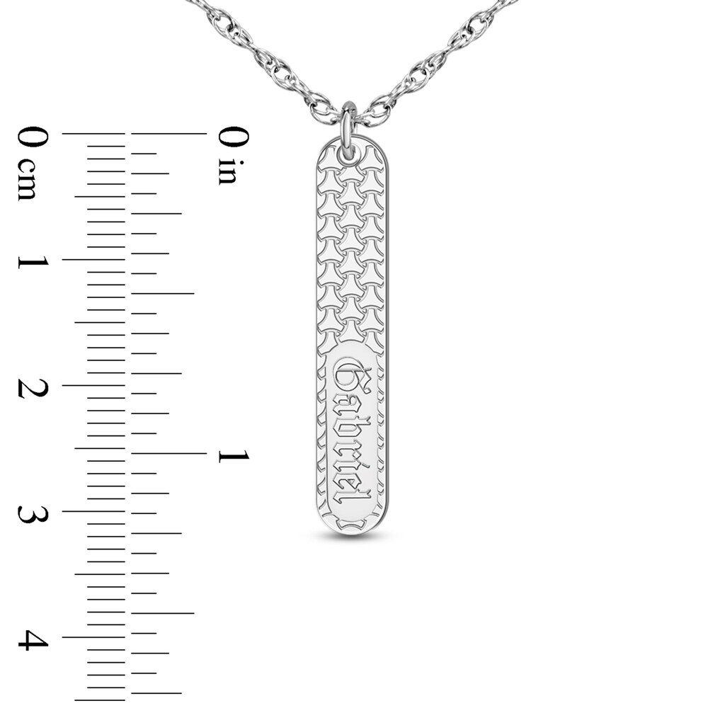 Engravable Pendant Necklace 14K White Gold 18\" N6IxlOnl