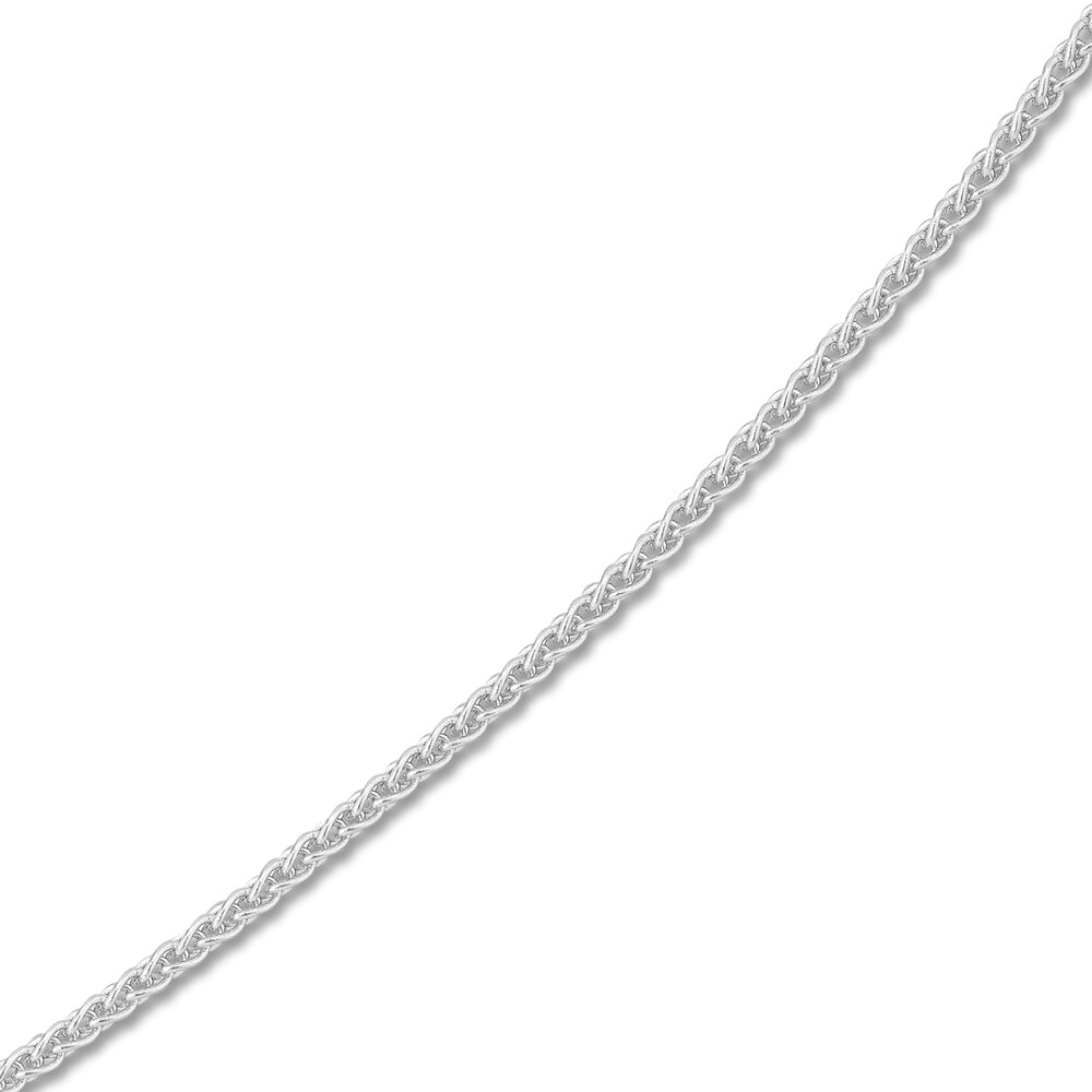 Round Wheat Chain Necklace 14K White Gold 24\" NBRfmbOr