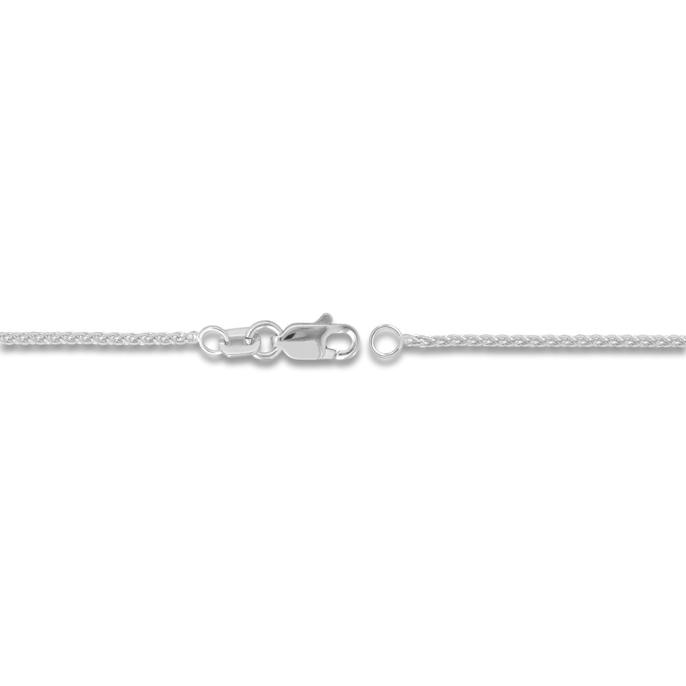 Round Wheat Chain Necklace 14K White Gold 24\" NBRfmbOr