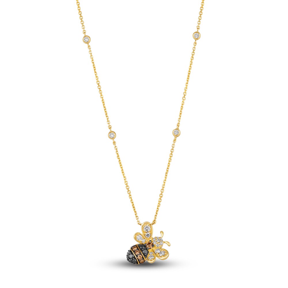 Le Vian Diamond Bumblebee Pendant Necklace 3/4 ct tw Round 14K Honey Gold 19" NE02xl4l