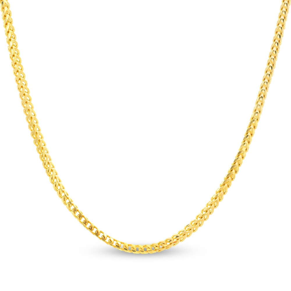 Round Franco Chain Necklace 14K Yellow Gold 26" NJ8GVXHM