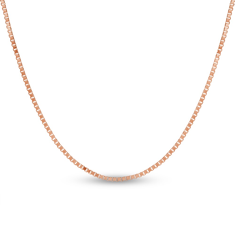 Box Chain Necklace 14K Rose Gold 16\" NLTbIW7P