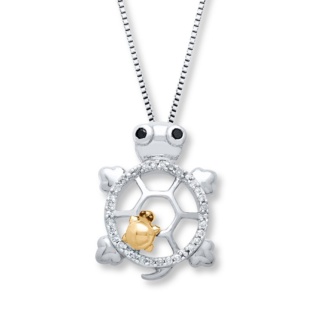 Diamond Turtle Necklace 1/10 carat tw Sterling Silver/10K Gold NVVYRMKH