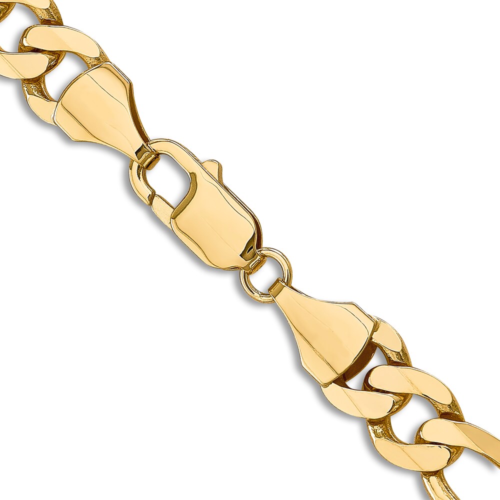 Flat Figaro Chain Necklace 14K Yellow Gold 22\" 8.75mm Narl2RbK