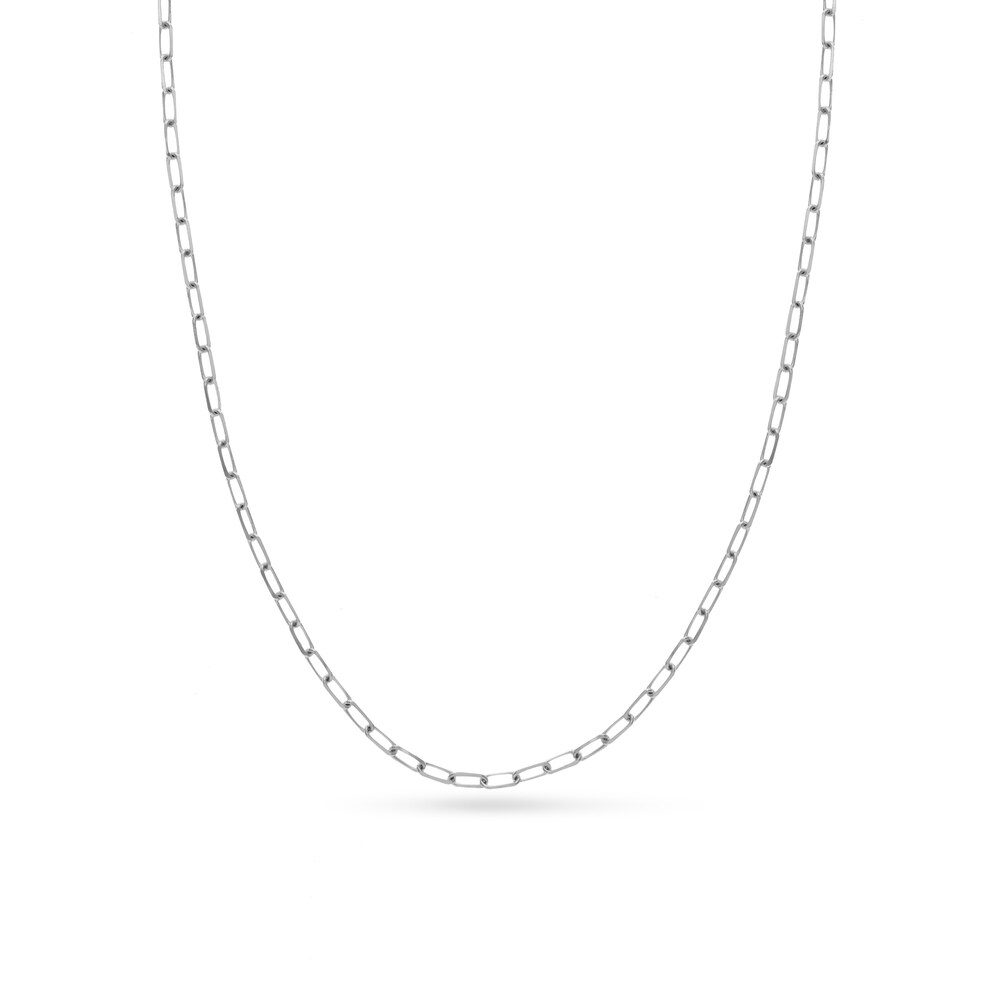 Paper Clip Chain Necklace 14K White Gold 18" NdGQGJ8R