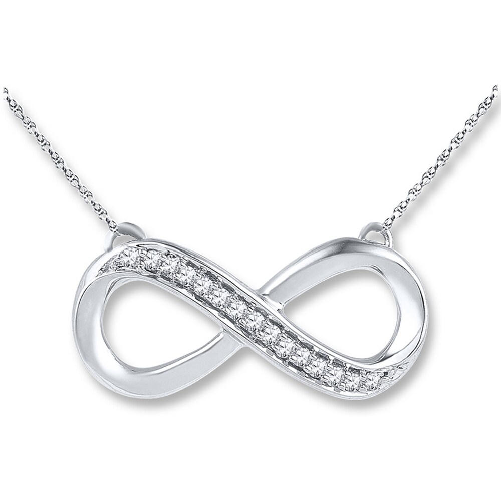 Diamond Infinity Necklace 1/10 ct tw Round-cut Sterling Silver NdIqJ48j