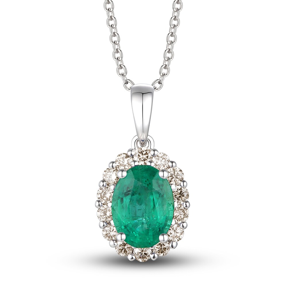 Le Vian Natural Emerald Pendant Necklace 1/4 ct tw Diamonds 14K Vanilla Gold NgZeIdLK