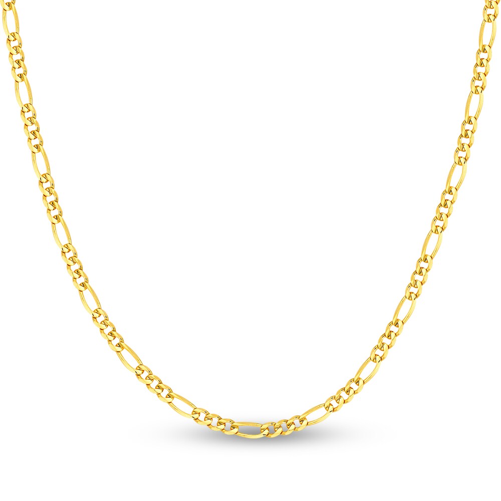 Figaro Chain Necklace 14K Yellow Gold 24" NkMLGvo3