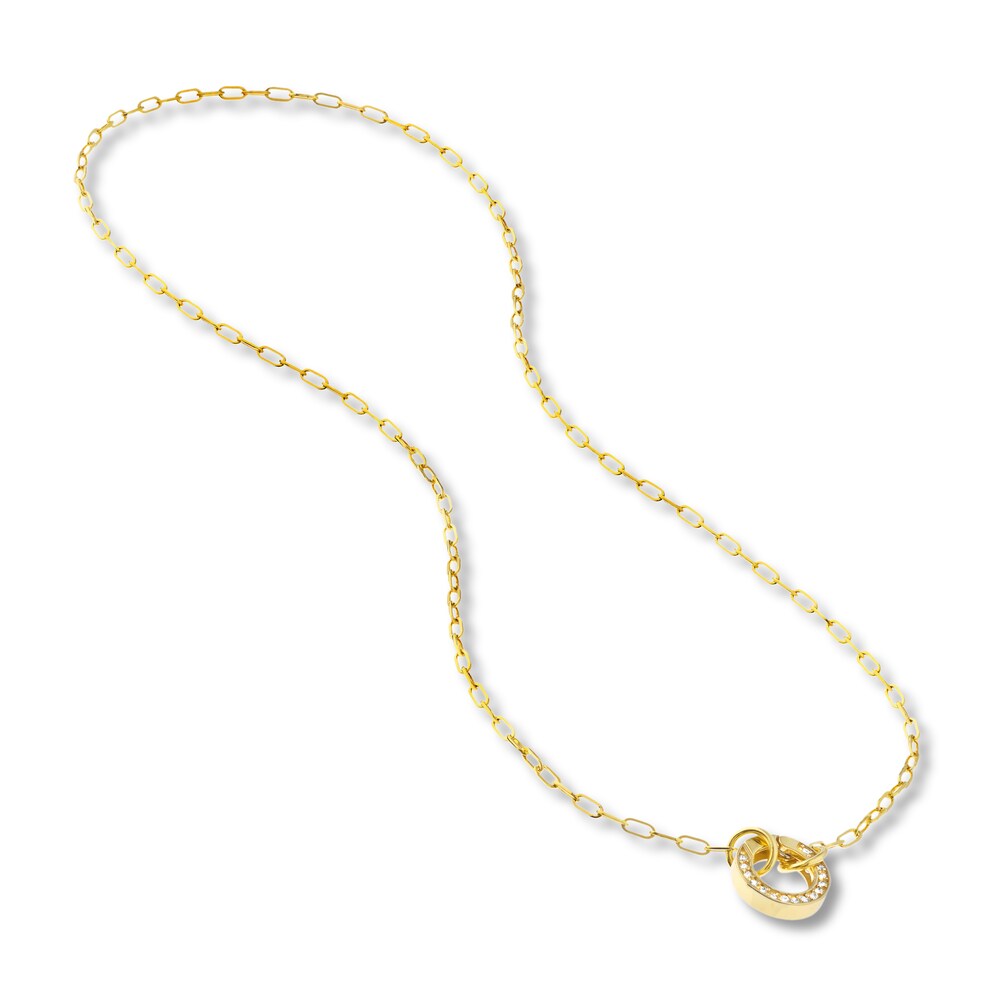 Paperclip Necklace 14K Yellow Gold 20\" NlfiIKiS