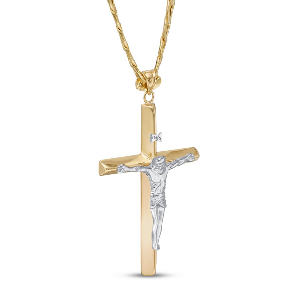 Men\'s Cross Necklace 10K Yellow Gold Nm2Crvqw