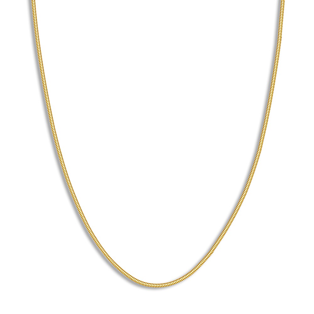 Snake Chain Necklace 14K Yellow Gold 18\" Nsd30LPL