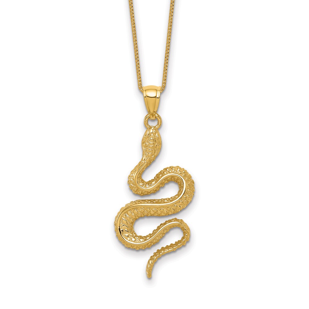 Snake Necklace 14K Yellow Gold 18" Ny0ZVb6J