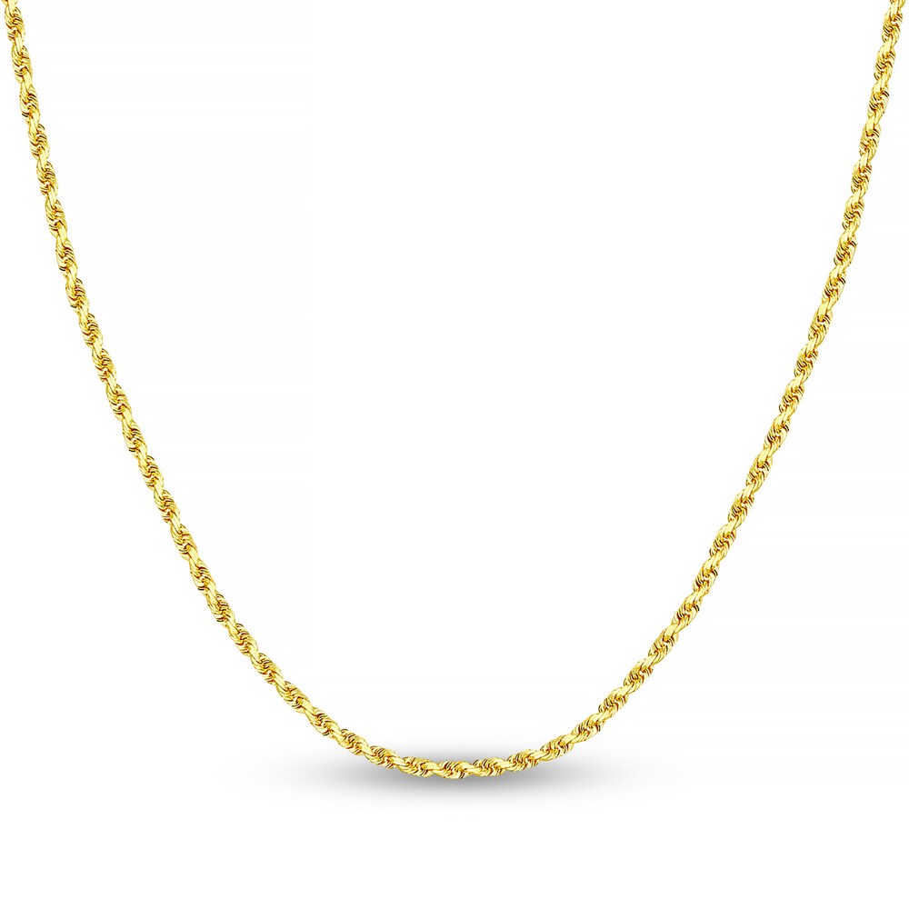 Diamond-Cut Rope Chain Necklace 14K Yellow Gold 20" OBQSj5sf