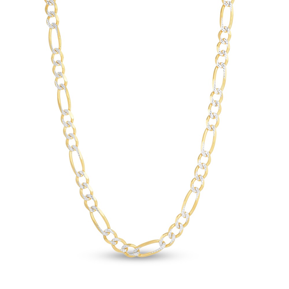 Two-Tone Curb Chain Necklace 14K Yellow Gold 24" OCaIT6cK