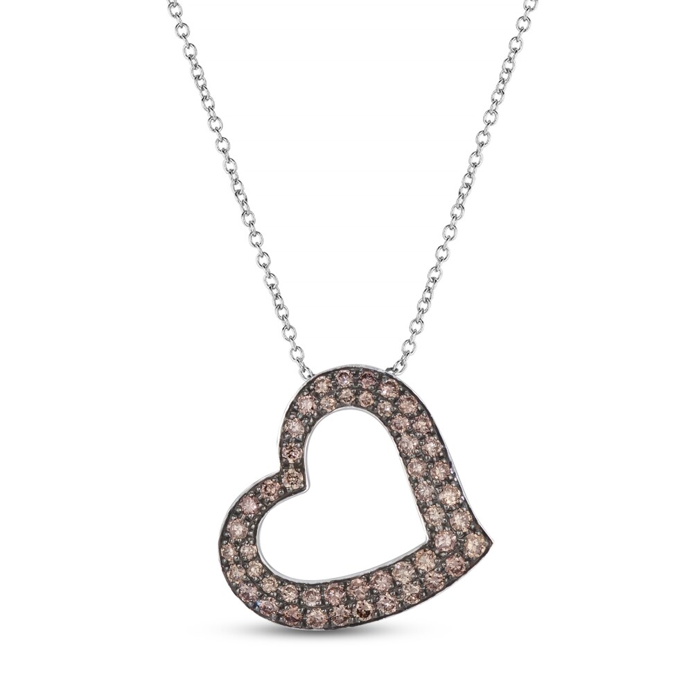 Le Vian Chocolate Diamond Heart Necklace 3/4 ct tw 14K Vanilla Gold ODoiJOQ5