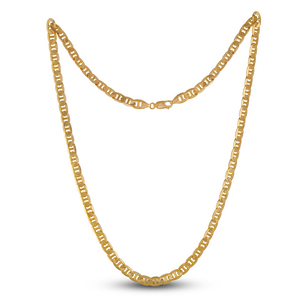 Men's Mariner Link Necklace 14K Yellow Gold 6.9mm 22" OENlt5h8