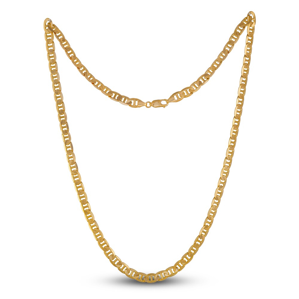 Men\'s Mariner Link Necklace 14K Yellow Gold 6.9mm 22\" OENlt5h8