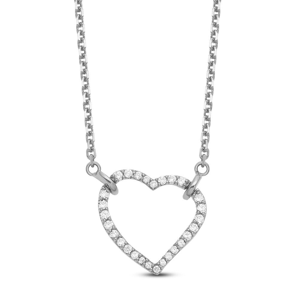 Heart Necklace Diamond Accents 14K White Gold OGQi9ris