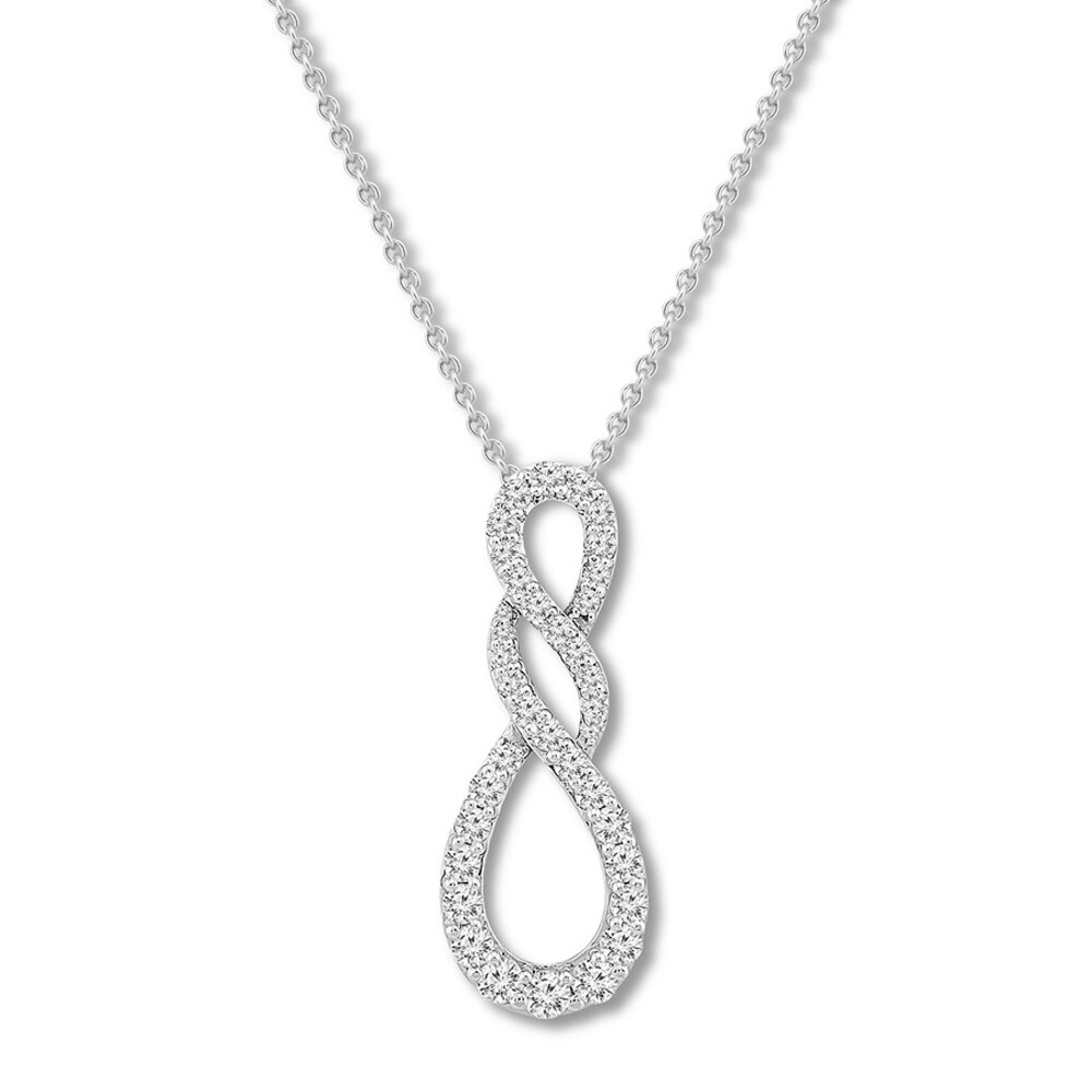 Diamond Twist Necklace 1/2 carat tw Round-cut 10K White Gold OGnSZcVw