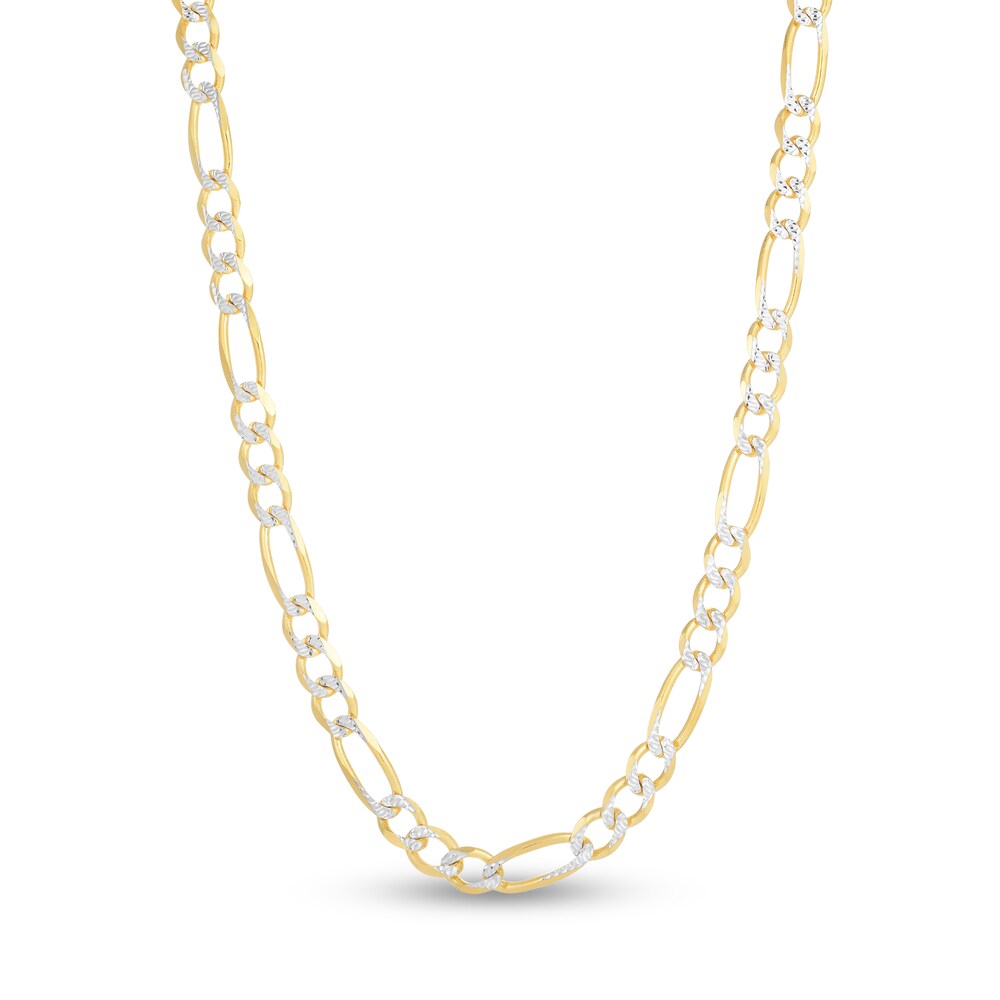 Two-Tone Figaro Chain Necklace 14K Yellow Gold 22\" OIRSmKCF [OIRSmKCF]