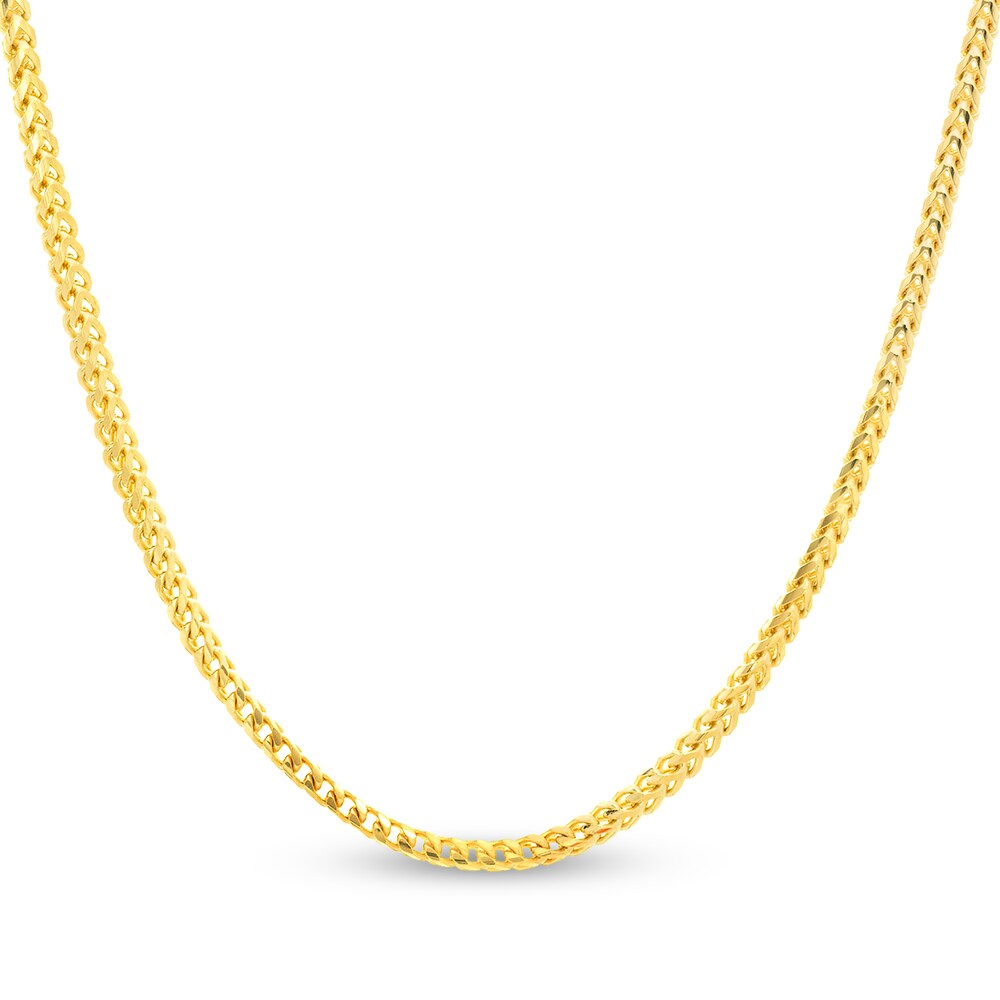 Round Franco Chain Necklace 14K Yellow Gold 22" ObpjGoF6