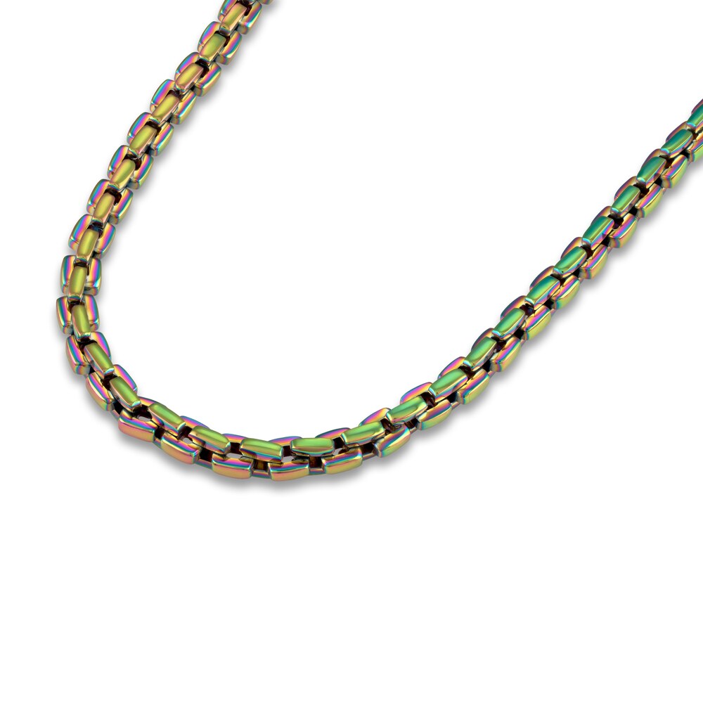 Rolo Chain Necklace Anodized Stainless Steel OeyLY8Fc