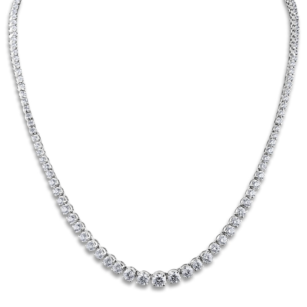 Diamond Tennis Necklace 12 ct tw Round 14K White Gold 16" Og2TRiPx