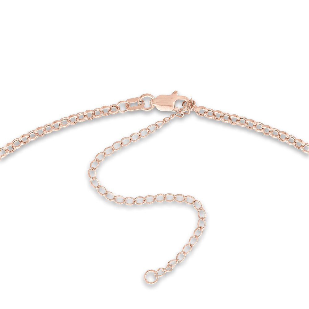 Rolo Chain Choker Necklace 14K Rose Gold 13\" Ok3JASy2